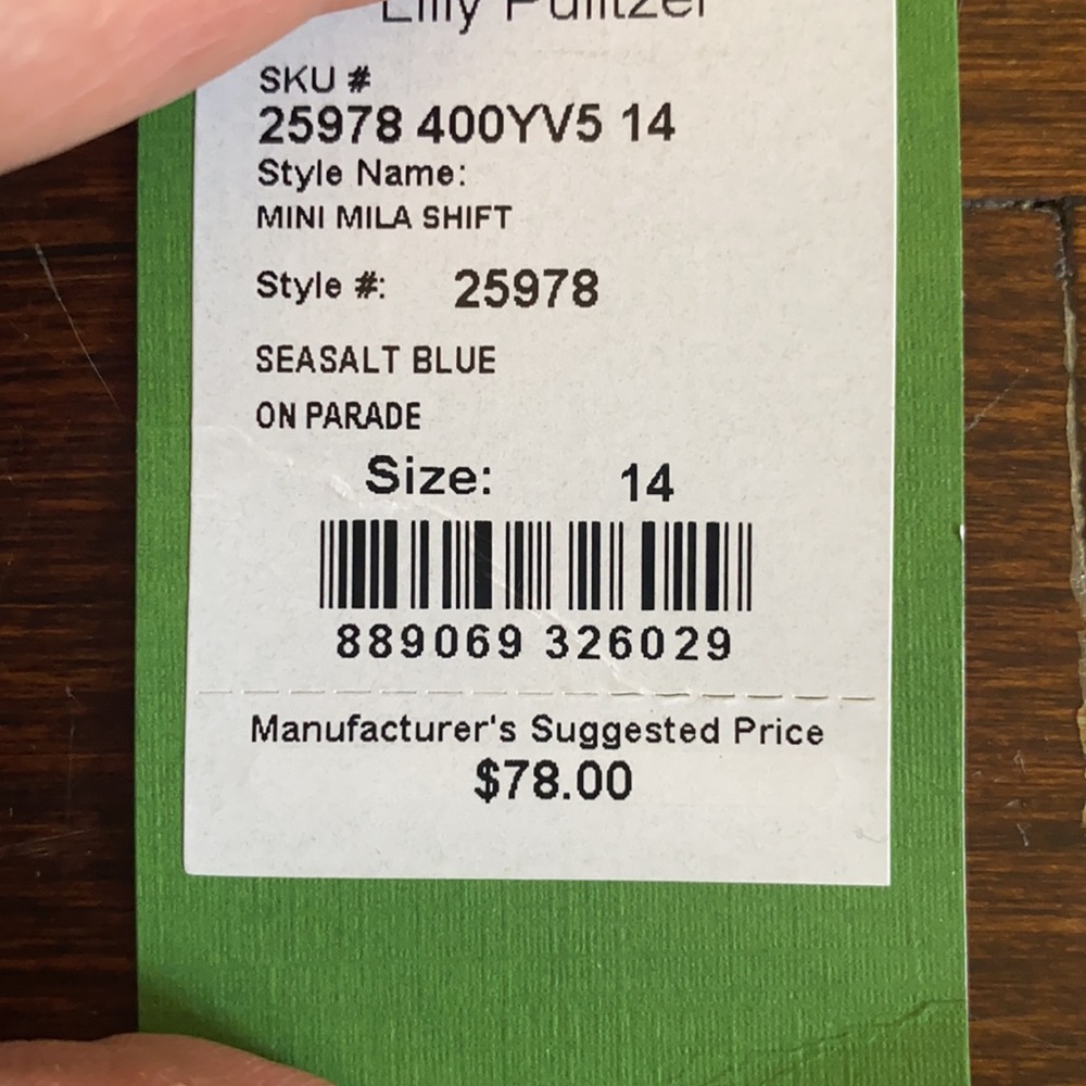 NWT Lilly Pulitzer Mini Mila shift. Size 14. - Picture 6 of 6